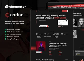 Carino – Dark Digital Agency Elementor Template Kit