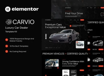 Carvio – Luxury Car Dealer Elementor Template Kit