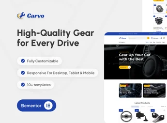 Carvo – Auto Parts Store & Accessories Elementor Pro Template Kit