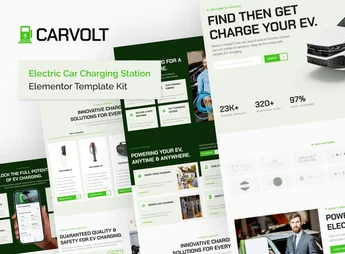 Carvolt – Electric Car Charging Station Elementor Template Kit