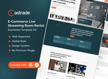 Castrade – Live Streaming Room Rental Elementor Template Kit