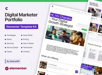 Charaka – Digital Marketer Portfolio Elementor Pro Template Kit