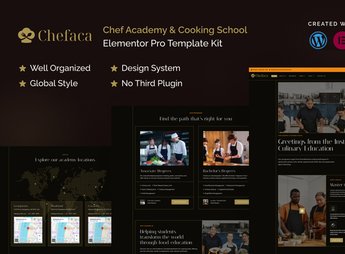 Chefaca – Chef Academy & Cooking School Elementor Pro Template Kit