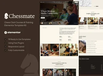 Chessmate – Chess Club Courses & Training Elementor Template Kit