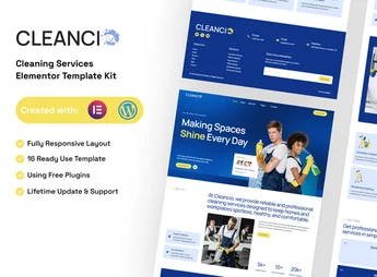 Cleancio – Cleaning Services Elementor Template Kit