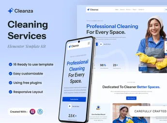 Cleanza – Cleaning Services Elementor Template Kit