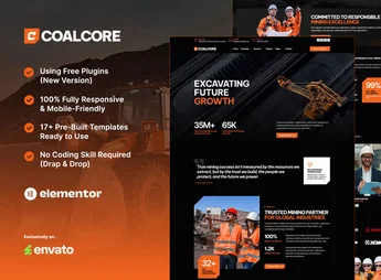 CoalCore – Mining Company Elementor Template Kit