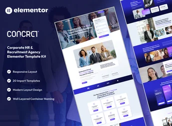 Concret – Corporate HR & Recruitment Agency Elementor Template Kit