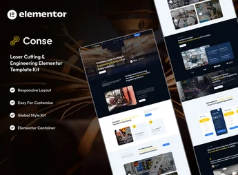 Conse – Industrial & Laser Cutting Services Elementor Template Kit