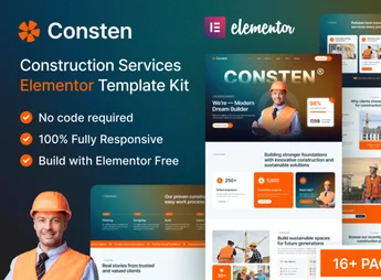 Consten — Construction Services Elementor Template Kit