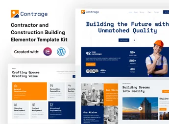 Contrage – Contractor and Construction Building Elementor Template Kit