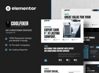 Coolfixer – Air Conditioner Services Elementor Template Kit