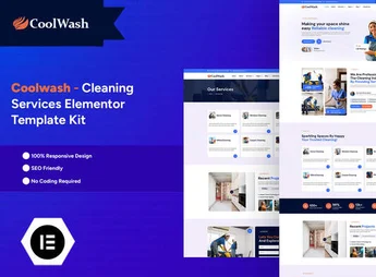 Coolwash – Cleaning Services Elementor Pro Template Kit