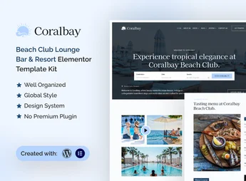 Coralbay – Beach Club Lounge Bar & Resort Elementor Template Kit