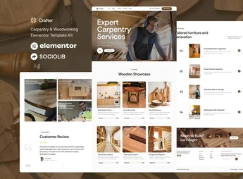 Crafter – Carpentry & Woodworking Elementor Template Kit