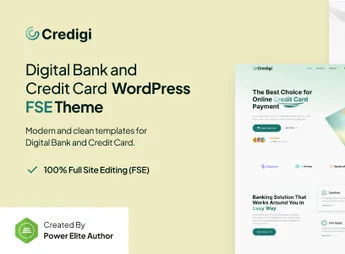 Credigi – Digital Bank & Credit Card FSE WordPress Theme