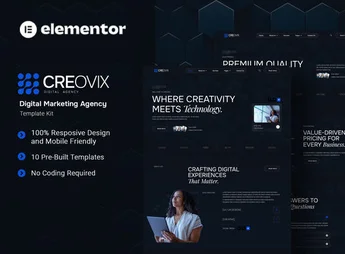 Creovix – Digital Marketing Agency Elementor Template Kit