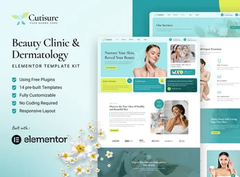 Cutisure – Beauty Clinic & Dermatology Elementor Template Kit