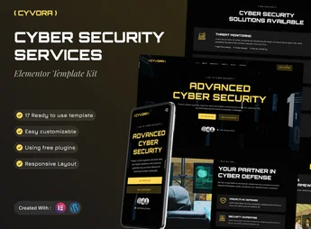 Cyvora – Cyber Security Services Elementor Template Kit