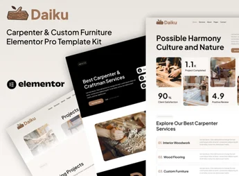 Daiku – Carpenter & Custom Furniture Elementor Pro Template Kit