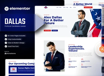 Dallas – Political Candidate Leader Elementor Teamplate Kit
