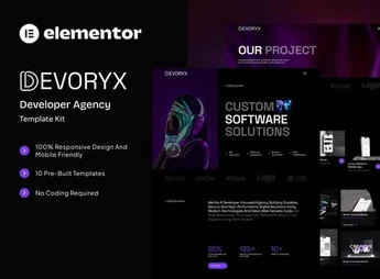 Devoryx – Developer Agency Elementor Template Kit