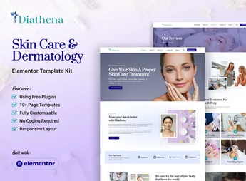 Diathena – Skin Care & Dermatology Elementor Template Kit