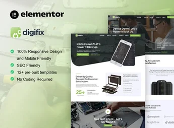 DigiFix – Mobile Phone Repair Elementor Pro Template Kit