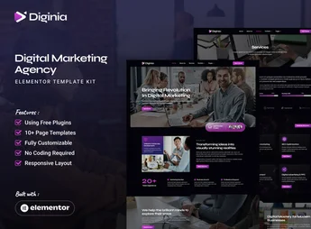 Diginia – Digital Marketing Agency Elementor Template Kit