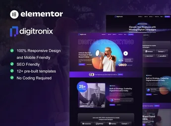 Digitronix – Dark Digital Agency Elementor Pro Template Kit