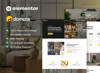 Domura – Interior Design & Architecture Elementor Pro Template Kit