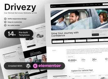 Drivezy – Car Rental Services Elementor Template Kit