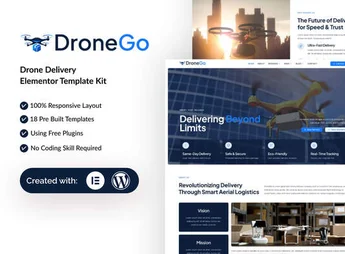 DroneGo – Drone Delivery Elementor Template Kit
