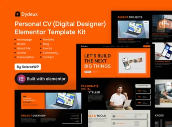Dydeux – Personal CV Elementor Pro Template Kit