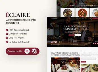 Eclaire – Luxury Restaurant Elementor Template Kit
