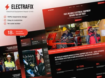 ElectraFix – Electrical Equipment Repair Elementor Template Kit