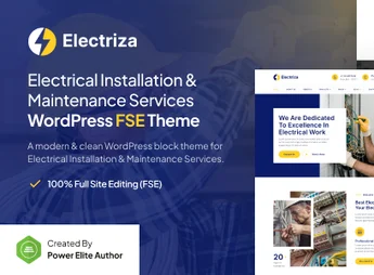Electriza – Electrical Installation & Maintenance Services FSE WordPress Theme