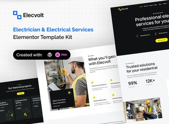 Elecvolt – Electrician & Electrical Services Elementor Template Kit