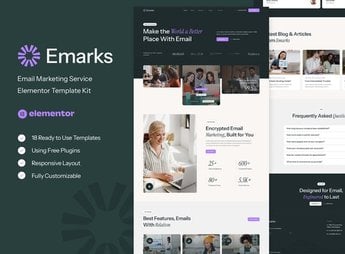 Emarks – Email Marketing Service Elementor Template Kit