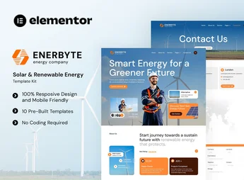 Enerbyte – Solar & Renewable Energy Elementor Template Kit