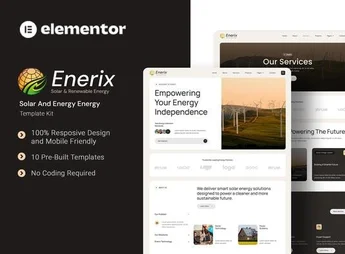 Enerix – Solar and Renewable Energy Elementor Template Kit