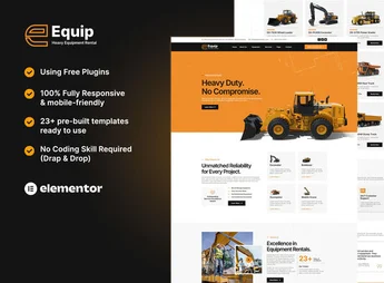 Equip – Heavy Equipment Rental Elementor Template Kit