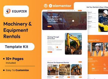 Equipzer – Machinery & Equipment Rentals Elementor Template Kit