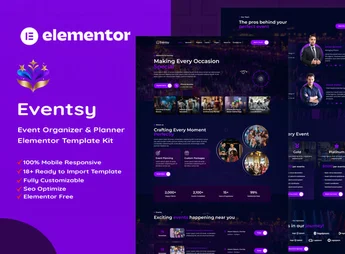 Eventsy – Event Organizer & Planner Elementor Template Kit