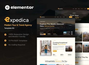 Expedica – Modern Tour & Travel Agency Elementor Template Kit