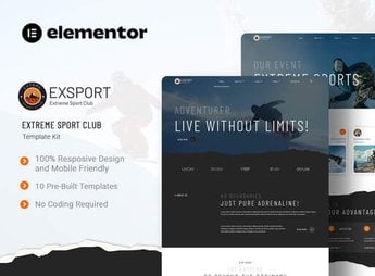 Exsport – Extreme Sport Club Elementor Template Kit