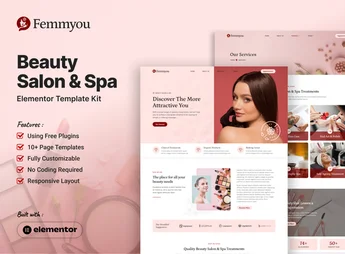 Femmyou – Beauty Salon & Spa Elementor Template Kit