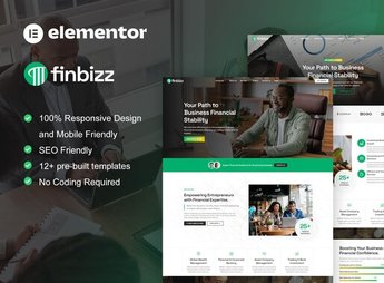 FinBizz – Finance & Investment Manager Elementor Template Kit