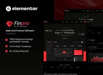 Finpro – Saas & Finance Software Elementor Template Kit