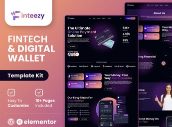 Finteezy – Fintech Startup & Digital Wallet Elementor Template Kit